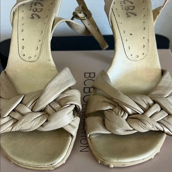 BCBG Women's Cream Braided Heels - Picture 4 of 5